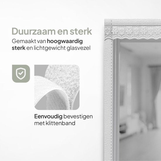 O'DADDY® Deurgordijn Deluxe FIBER - Magnetisch Vliegengordijn - Voor Nieuwbouw en Standaard Deuren - Eenvoudige Installatie - Deurhor Wit - 140x230 cm