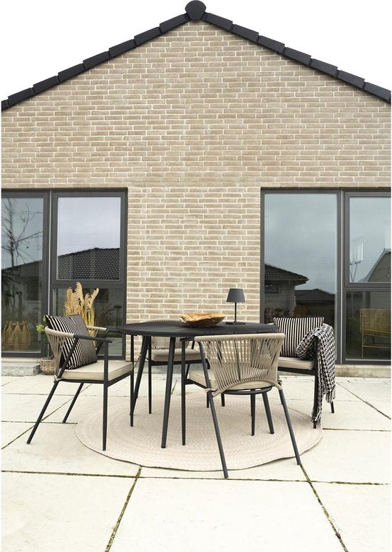 House Nordic Tuintafel Atlanta Kunststof Zwart Ø120cm