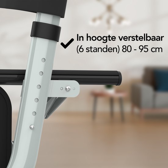 Brixy Rollator - Lichtgewicht En Opvouwbaar - Zitfunctie - Rugleuning, Tas En Wandelstokhouder - Grijs