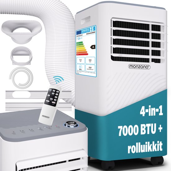 MONZANA Airco 7000BTU - 3in1 Rolluikkit - Mobiel - 16-32°C
