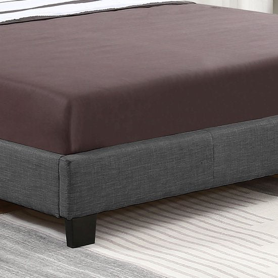 Gestoffeerd bed Verona - 120 x 200cm - Donkergrijs - LED Verlichting
