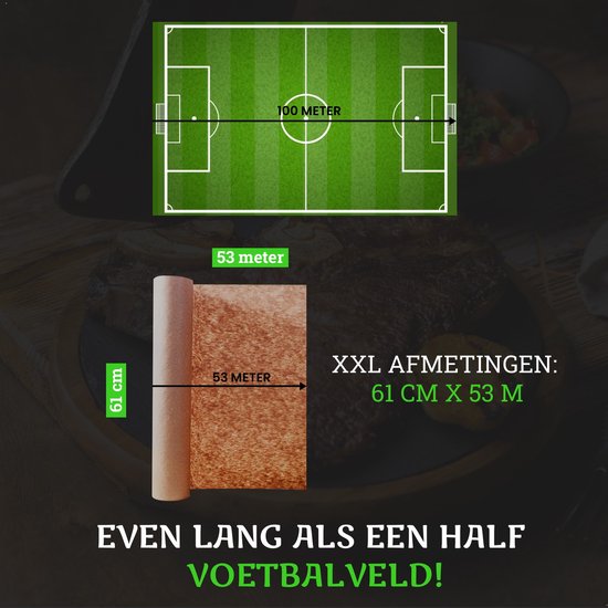 TTD® Butcher Paper XXL - 53 meter - Professioneel 100% Natuurlijk Slagerspapier van Houtpulp - BBQ Accesoires - Barbecue - Houtvezels - Ongecoat Slagerspapier