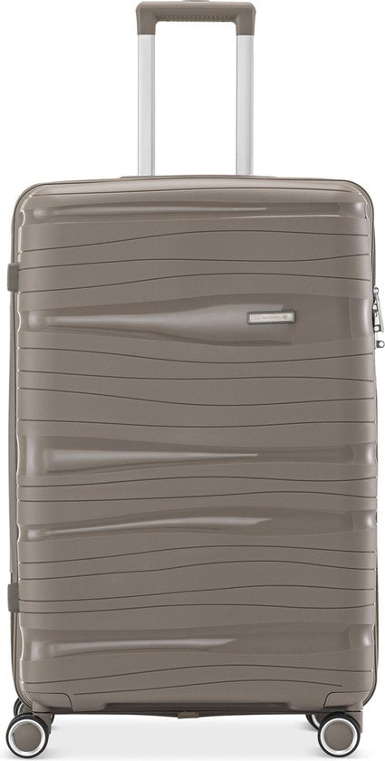 SC Travelin' Charm – 28-inch Grote Reiskoffer - Cijferslot - 41x24x69 cm - 98L - Lichtgewicht - Waterdicht - Duurzaam - Champagne