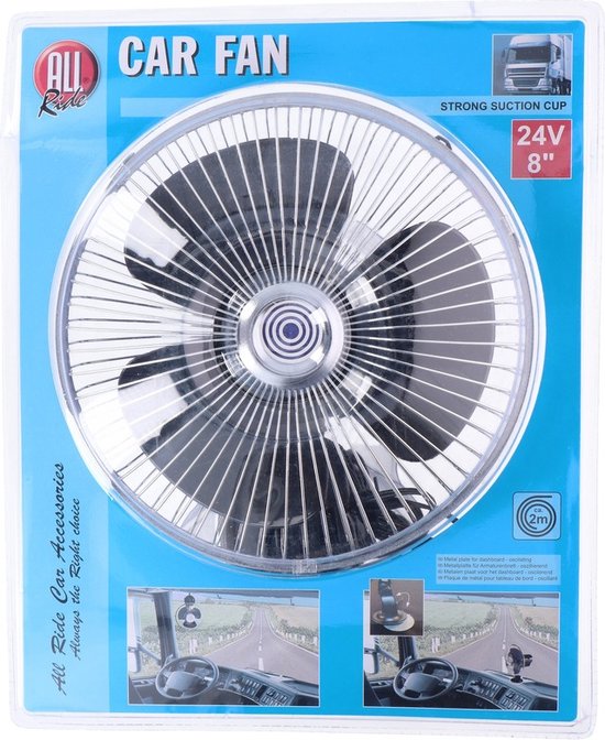 All Ride Vrachtwagen Ventilator 24V - Kleine Ventilator met Zuignap - Vrachtwagen Accessoires
