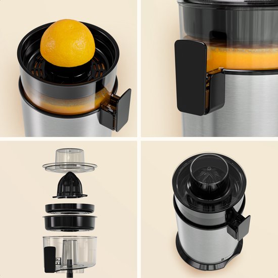 KitchenBrothers Citruspers - Handmatig - Met Uitloop - 0.5L - RVS
