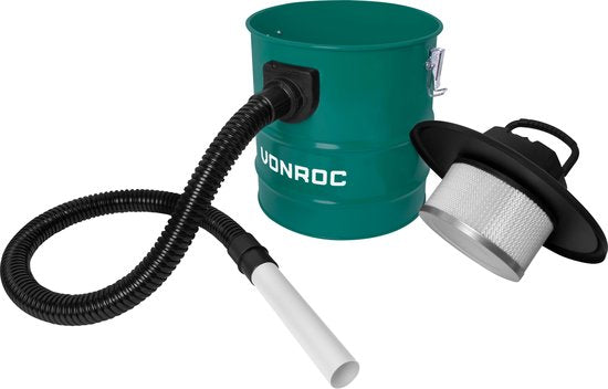 VONROC Aszuiger 1600W – 20L inhoud – 3m Stroomkabel – Voor open haard, vuurkorf, barbecue en werkplaats