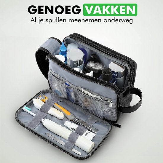 Travelhawk Toilettas -Unisex Toilettas - Toilettas Heren - Travel Organizer - Toilettas Dames - 1 Liter - Zwart