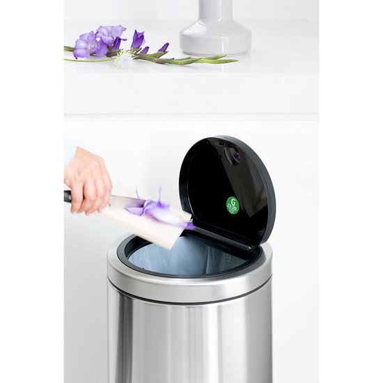 Brabantia Touch bin flat top - 30 liter - mat staal