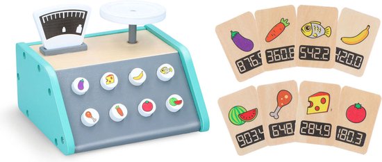 Marionette Wooden Toys Speelgoed Weegschaal - Met 9 Kaartjes - Leerspeelgoed - FSC Keurmerk - Hout