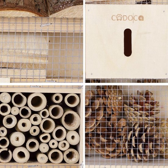 Cadoca Insectenhotel nestkastje 30,5x9,5x31cm