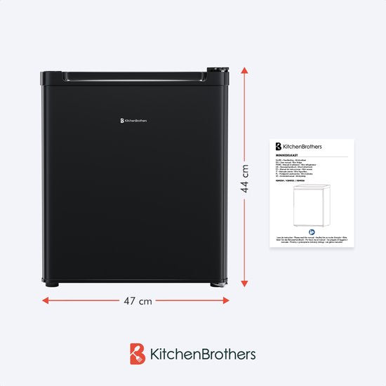 KitchenBrothers Mini Koelkast KB4024 - 40L - Vrijstaand - 44 x 47 x 57,1 cm - Zwart