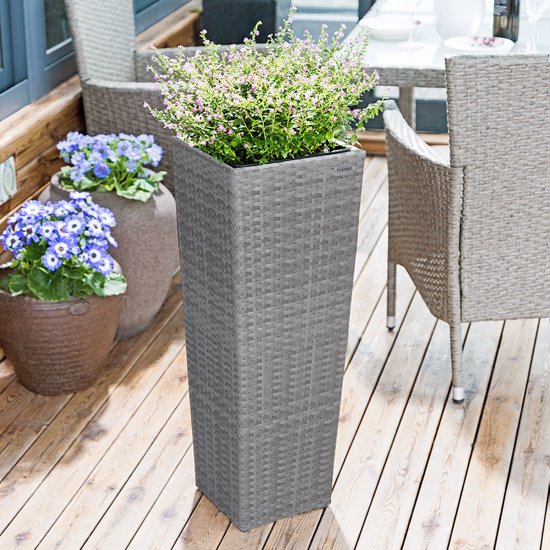 Casaria Bloempotten - 3 stuks - Polyrattan
