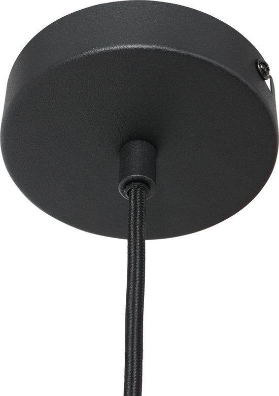 Hanglamp Carré 3379ZW – zwarte industriële lamp, staal, hoogte verstelbaar van 30-150 cm, Mexlite