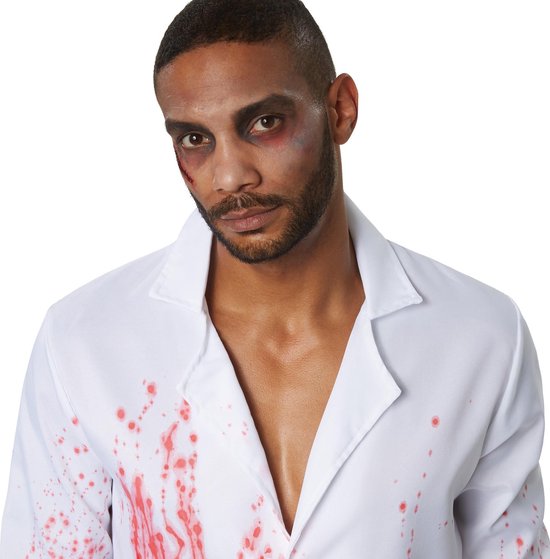 Dressforfun Griezelige dokter S - verkleedkleding kostuum halloween verkleden feestkleding carnavalskleding carnaval feestkledij partykleding - 302285