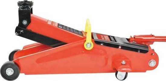 Carpoint Garagekrik – Verrijdbaar – Hydraulisch - Maximaal draagvermogen 2000KG - Hefhoogte van 130-380mm - Automatische veiligheidsklep - Lange pompstang – Zwenkwielen – Met TüV/GS product certificering