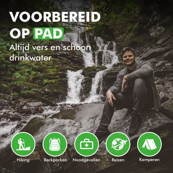 Travelhawk Waterfilterrietje - Waterfilter - Waterfles - Buitenleven - Overleven - BPA-vrij - Filtert 1500L