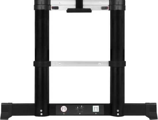 VONROC PRO telescoopladder - 3,20 meter - goedgekeurd volgens EU - en NL veiligheidsnormen - softclose - geïntegreerde muursteunen en dwarsbalk voor meer grip en veiligheid