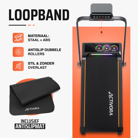 Loopband met Automatische Incline (8%) - Automatische helling - Inclusief antislipmat en app - Led scherm - 1 t/m 12 km/u - Inklapbaar - Walking pad - 8% Automatische Hellingfunctie - Loopbanden voor thuis - Wandelband - Hometrainer - Treadmill