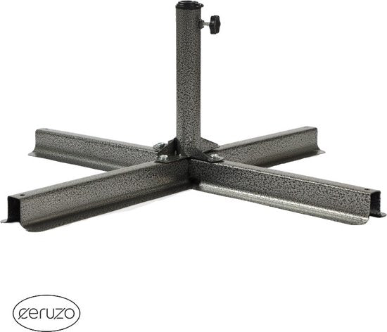 Ceruzo Parasolvoet Metaal - Kruisvoet standaard-80x80 -geschikt voor parasolbuis 28 tot 40 mm