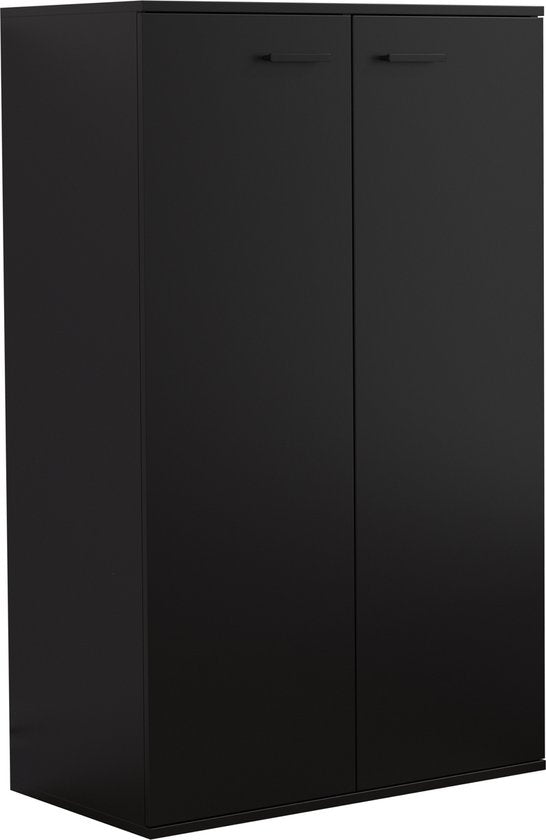 VDD - Kledingkast kinderkamer - Legplanken en hanggedeelte - 120 cm hoog - Zwart met hanggedeelte
