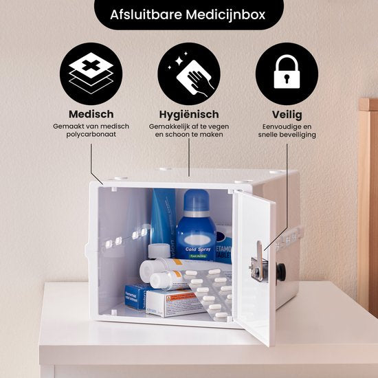 Lockabox One™ Opbergbox met Cijferslot - Afsluitbare Medicijnkast - Polycarbonaat Kluis - Koelkast en Diepvries Proof - 10,5 Liter - 31 x 21 x 17 cm