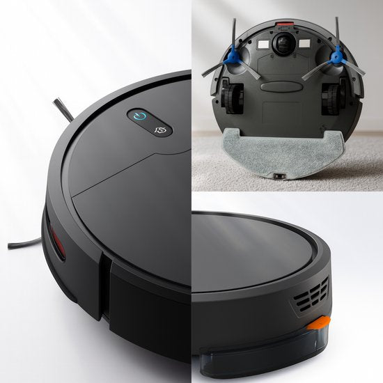 Powell Robotstofzuiger - Robotstofzuiger met Dweilfunctie - Robotstofzuiger met Laadstation - Robot Stofzuiger - Dweilrobot - Zwart