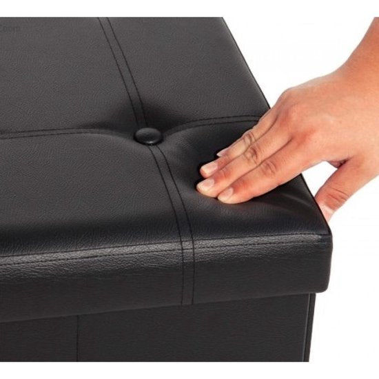 Casaria Opbergbank - 115x40x40cm 131L Kunstleer - Zwart