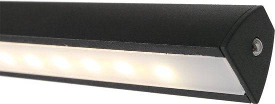 Steinhauer Litho LED - Wandlamp Modern - Zwart - H:9.4cm - Universeel - Voor Binnen - Metaal - Wandlampen - Slaapkamer - Woonkamer