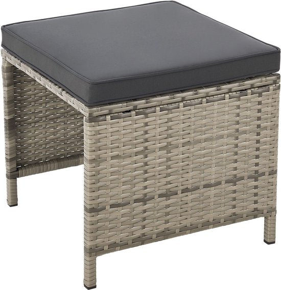 Tuinset / Loungeset / Zitgroep Turin - 7 personen - Polyrattan - Incl. kussens - Grijs