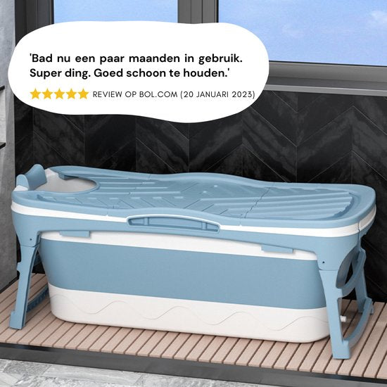 Livista® - Opvouwbaar Bad - Blauw - 143 cm - Inklapbaar - Bath Bucket - Met Onderwater LED, Kussen en Tas - 1 jaar garantie