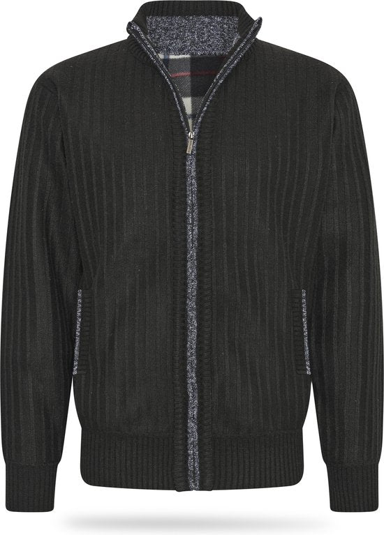 Cappuccino Italia - Heren Sweaters Gebonden Jas Zwart - Zwart - Maat XXL