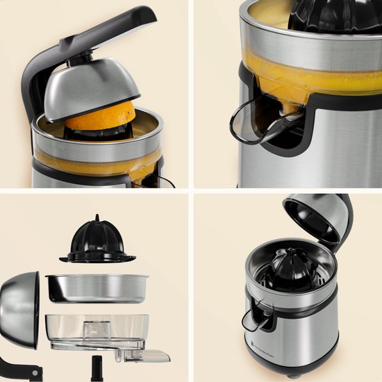 KitchenBrothers Citruspers - Met Uitloop en Handvat - 0.35L - RVS