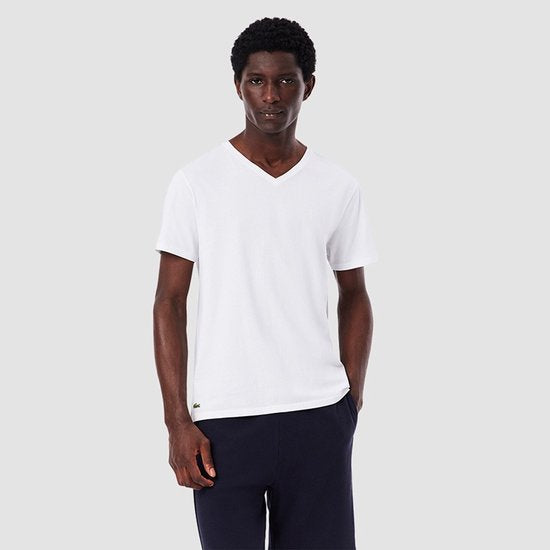 Lacoste heren 3P - V-hals shirts - basic - Maat L - Wit