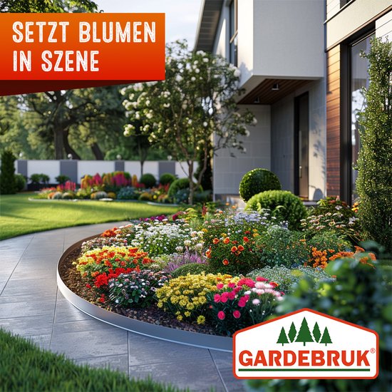Gardebruk Borderrand - 5m100x14cm Gegalvaniseerd Staal - Zilver