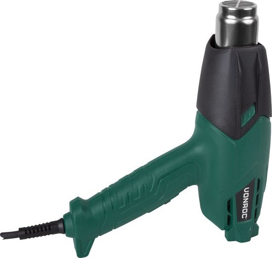 VONROC Heteluchtpistool – Verfafbrander – 2000W – 3 temperatuurstanden – Incl. Accessoires & tas