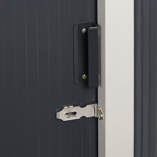 Metalen tuinhuis berging S - Antraciet - Incl. onderstel