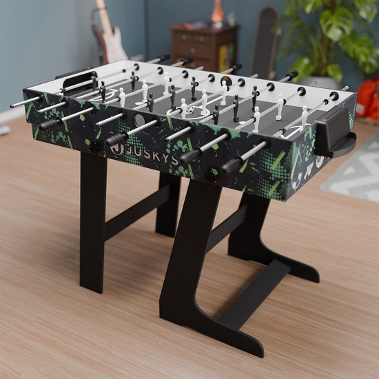 Juskys Multi-Speeltafel 5 in 1 - 104 x 58 x 73 cm - Biljart / Tafelvoetbal / Hockey / Tafeltennis / Basketbal - Incl. Toebehoren