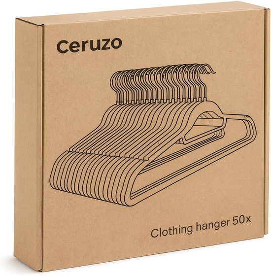 Ceruzo Kledinghangers Zwart – 50 – Anti-Slip – Draaibare Haak