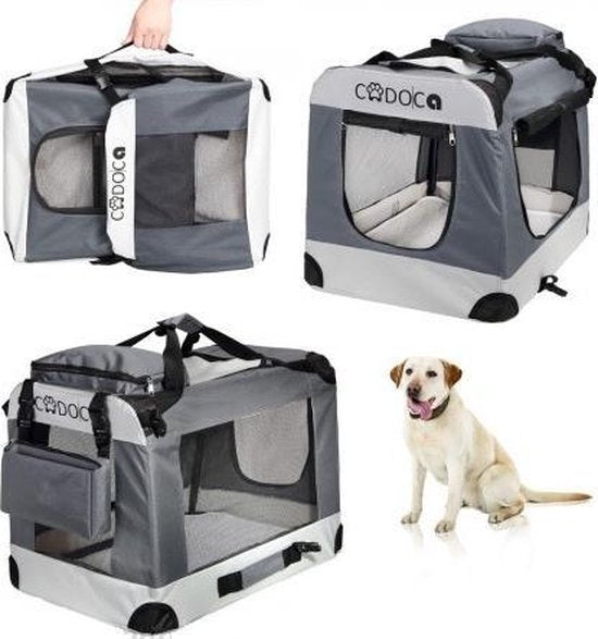Cadoca Honden & Katten Reisbench XL - 81x56x58cm - Grijs