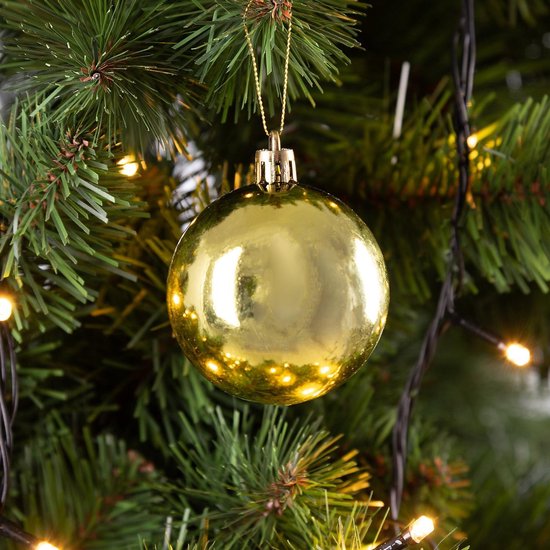 Kerstboomballen 24st Ø6cm - Mat Glanzend Kunststof - Groen