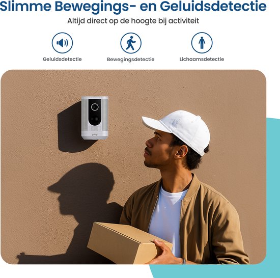 Gologi Solar Pro Beveiligingscamera voor buiten - 5200 mAh - Nightvision - Bewegingsdetectie - Bewakingscamera - Zonnepaneel - Draadloos - USB-C - WiFi en App - Wit