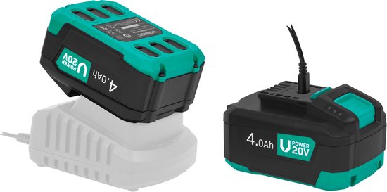 VONROC Accu 20V – 4.0Ah - bi-directionele USB-C poort – accu en powerbank in één – compatibel met Power Delivery (PD) – Beveiligd met Electronic Cell Protection