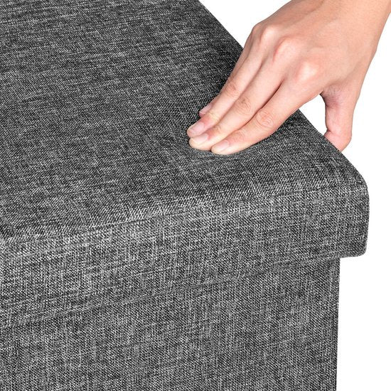 Casaria Opbergbank - 80x40x40cm 100L – Donkergrijs