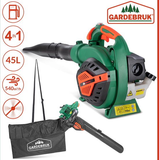 Gardebruk Bladzuiger 4in1 - Snelheid 68m/s zak 45L incl. Gereedschap