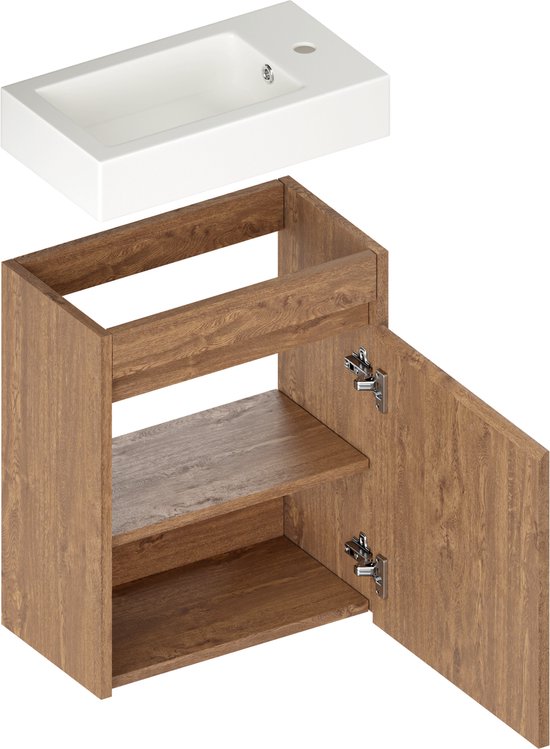 Mirlux Toiletmeubel Warm Eiken - Fonteinmeubel - Wc Meubel - Wc Kastje