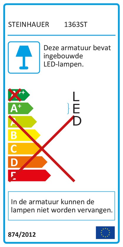 Plafondlamp Steinhauer Ikaro 1363ST Staal Ø24cm - Modern design met 4-standen dimmer, geschikt voor binnengebruik en badkamerzone 2 en 3