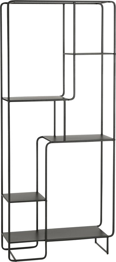 Mica Decorations Jules Open kast - L76 x B30 x H178 cm - Metaal - Zwart