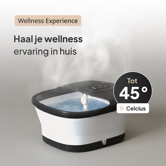 Brixy Voetenbad - Handmatige Massage Rollers - Verwarmt Tot 45°C - Voetmassage Apparaat - Voetbad Met Massage - Zwart