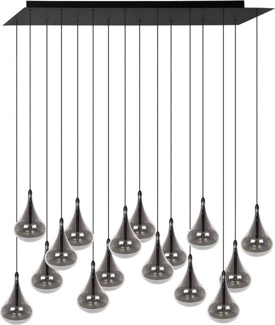 Lucide TEARS - Hanglamp - LED Dimbaar - G4 - 16x1,5W 3000K - Zwart