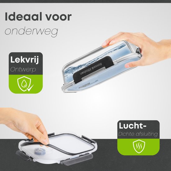 Savoré Kitchen Vershoudbakjes Set - met Stoom Deksel - Meal Prep Bakjes - Diepvriesbakjes Glas - Luchtdicht - 10 Stuks - 1040 & 380 ML